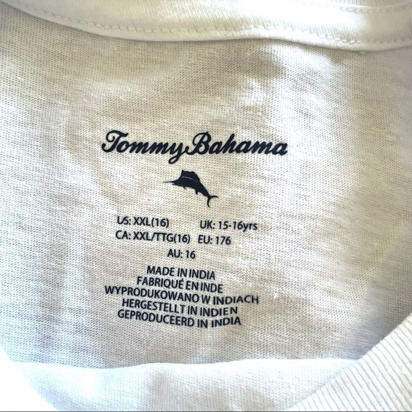 TOMMY bahama kids set of 2 logo pocket t-Shirt boys size L pink/White NWT - Picture 5 of 7